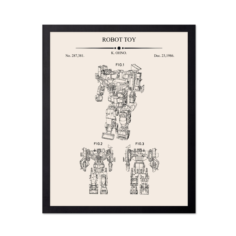 Plan du robot Devastator, Black Framed, Poster, 24"H x 32"W