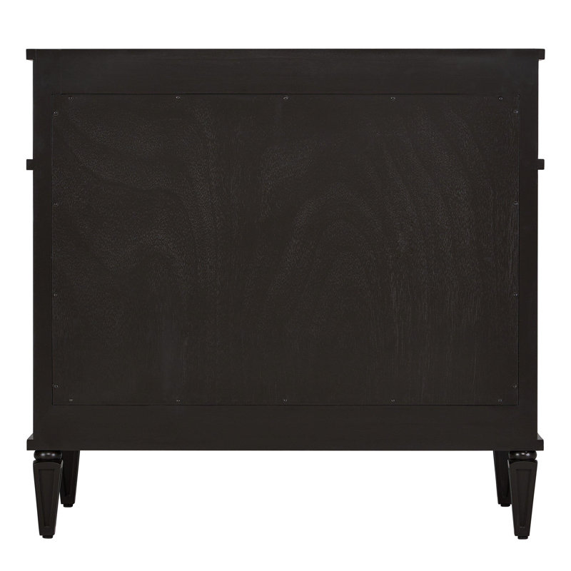 Elmdale 36" Freestanding Mahogany Single Basin Vanity  Oval Undermount Sink - 8" Faucet Holes, Feathered White Quartz, Black