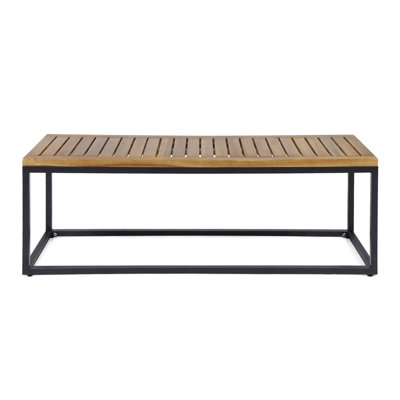 Jeco Industrial Wood And Metal Bench Outdoor Bench Garden Bench Outdoor Garden Bench Outside Bench by Red Barrel Studio