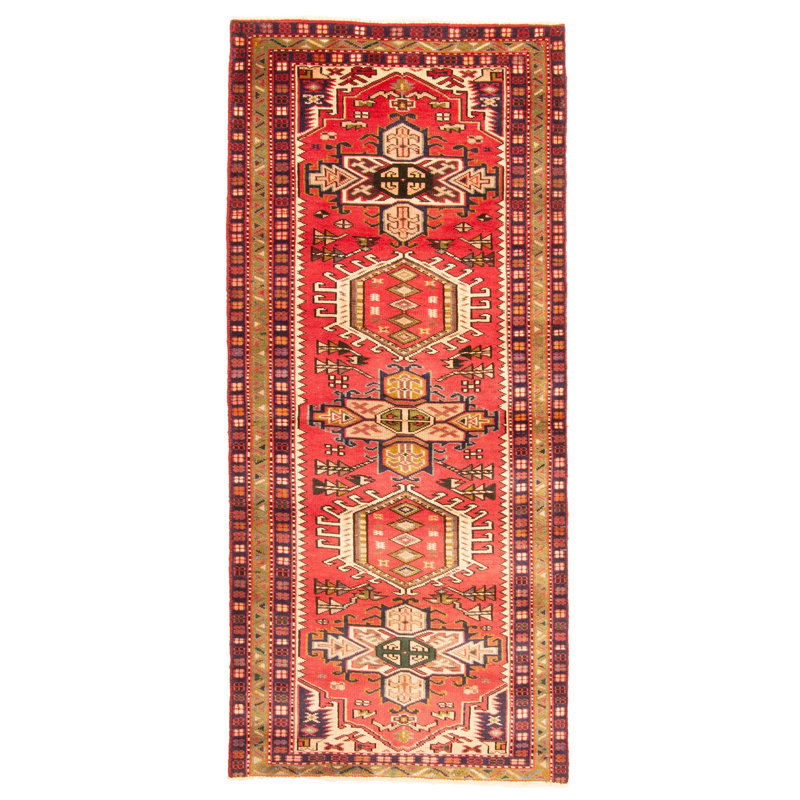 Tapis rouge rétro Kayseri 2 pi 11 po x 6 pi 11 po