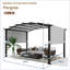 Pavillon de jardin en métal de 12 po x 9 pi avec abat-jour rétractable pour terrasse de jardin-113579999