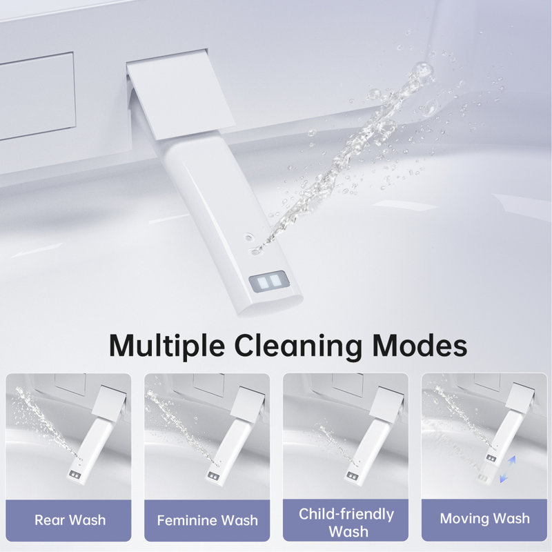 Integrated Smart Toilet With Auto Lid Function, Heated Seat, Warm Water Cleaning, Automatic Flushing, Remote And Foot Flush, Ambient Led , Digital Temperature Display, Triple Auxiliary Infrared