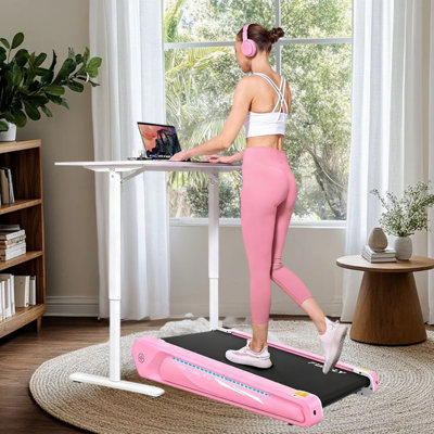 Smallest Walking Pad With 5% Incline, 2 In 1 Under Desk Treadmill For Home Office, 2.5 HP Mini Compact Walking Treadmill