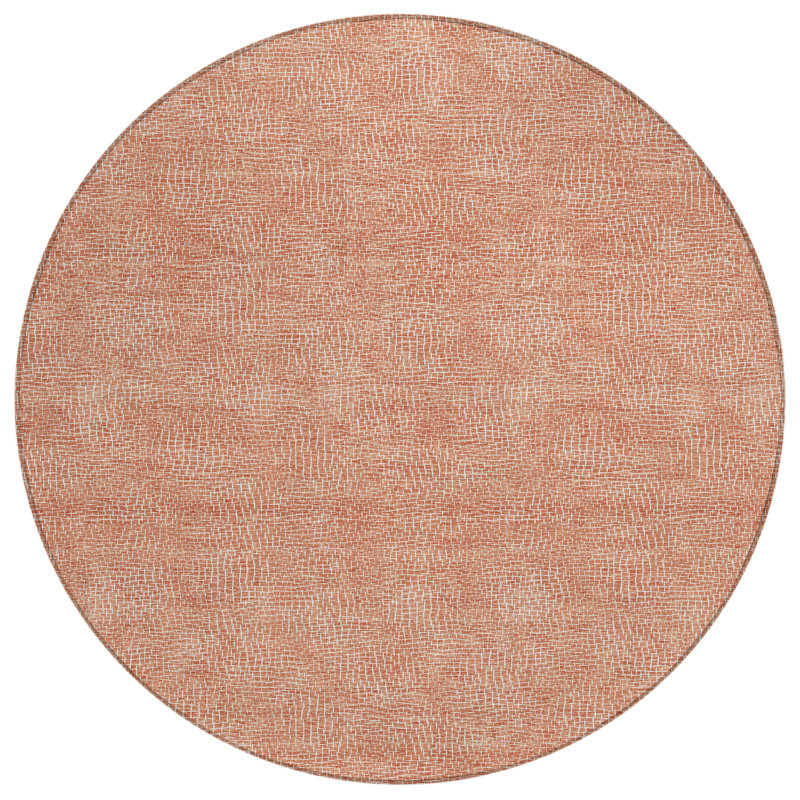 Riyala Orange Washable Indoor-Outdoor Rug - , 8' x 8'