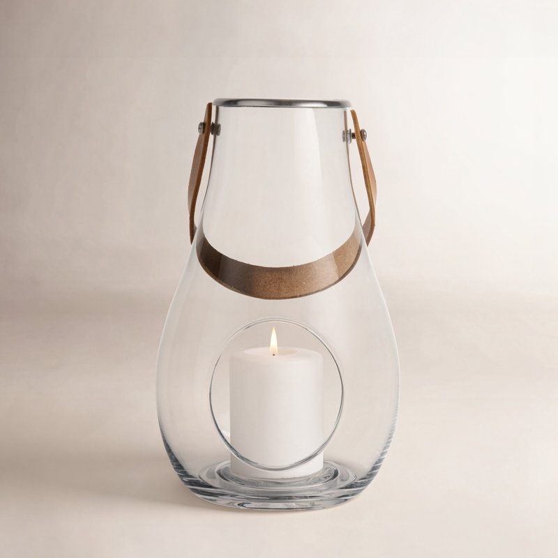 Tabletop Lantern, Clear, 9.8" H x 6.1" W x 6.1" D