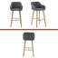 Ensemble de 2 tabourets de bar modernes avec îlot de cuisine avec dossier, accoudoirs, repose-pieds et pieds en bois massif-1742376494