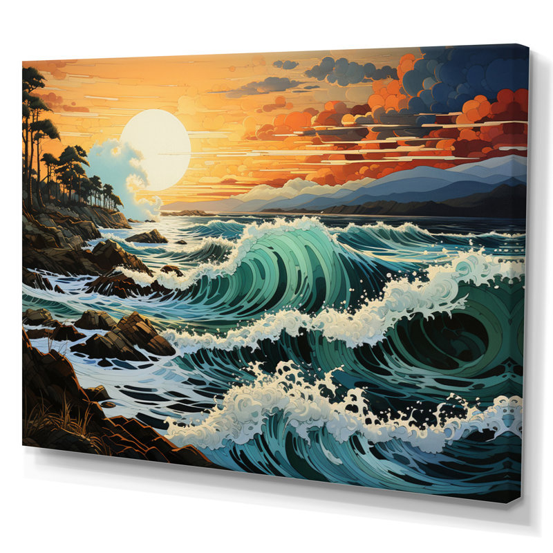 «Coastalwaves Waves Of Wonder II», reproduction sur toile encadrée, Toile tendue, H 24 po x l 32 po x P 1 po