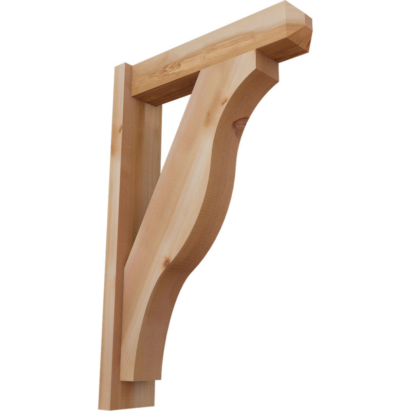 Persienne en bois rustique Funston Craftsman, P 22 po x H 34 po, Cèdre rouge de l'Ouest l 5 1/2 po (lisse)