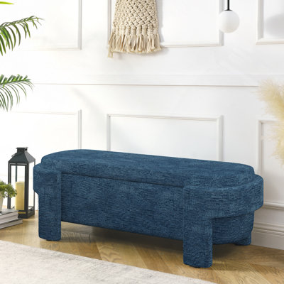 Cineus Oval Fabric Upholstered Storage Ottoman