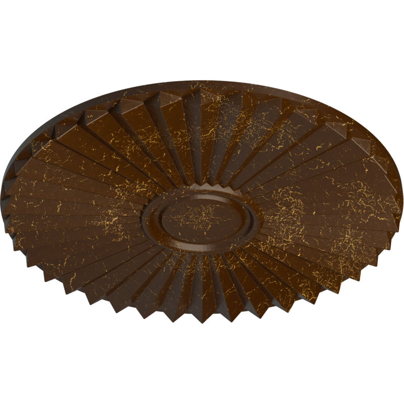 Médaillon de plafond Shakuras de 19 3/4 po x P 1 3/8 po (pour auvents jusqu'à 5 po), Craquelure racinette