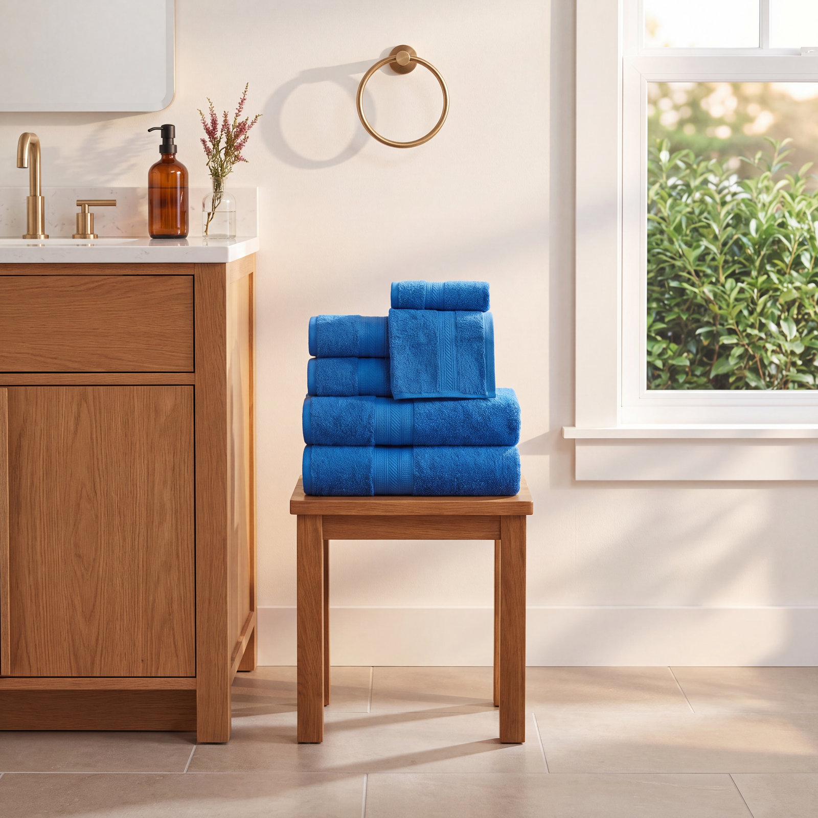 6-Piece Combed Cotton Towel Set, Allure