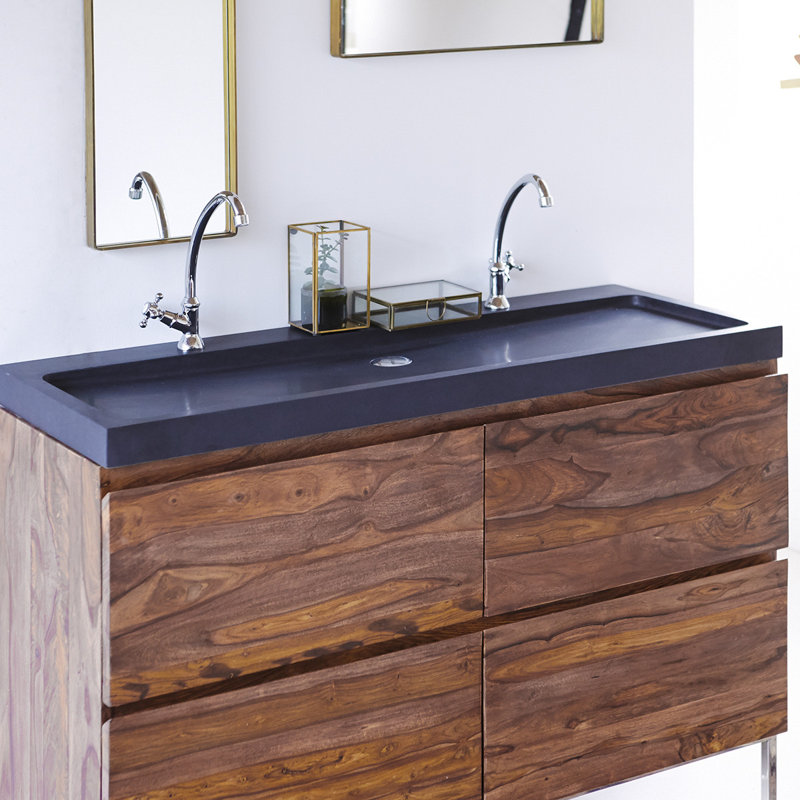 Nova Solid Sheesham 1210mm Free-Standing Double Vanity Unit