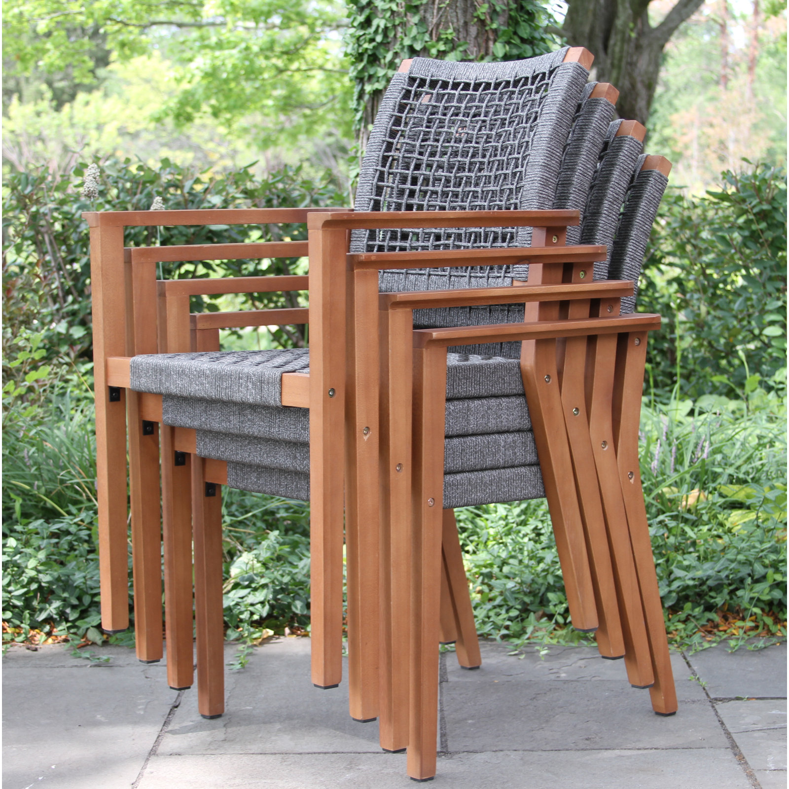 Fleur 76" Eucalyptus Patio Dining Set