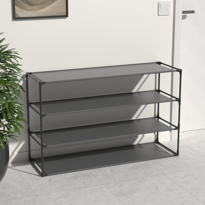 Simple Assembly 3 Tiers 15 Pair Stackable Shoe Rack