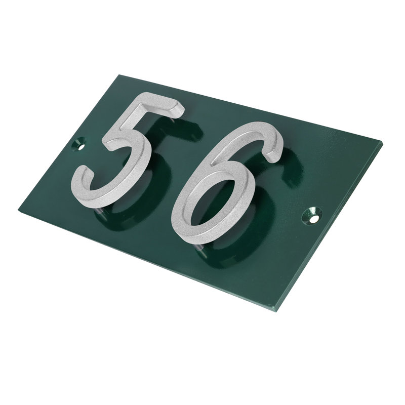 Plaque d'adresse horizontale flottante en aluminium Royal Shade - numéros de maison personnalisés à 2 chiffres pour des espaces intérieurs et extérieurs élégants