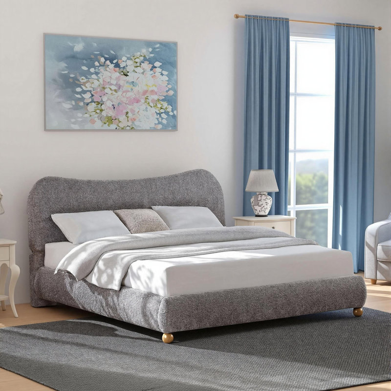  Lit plateforme tapissier Lunara, Grand