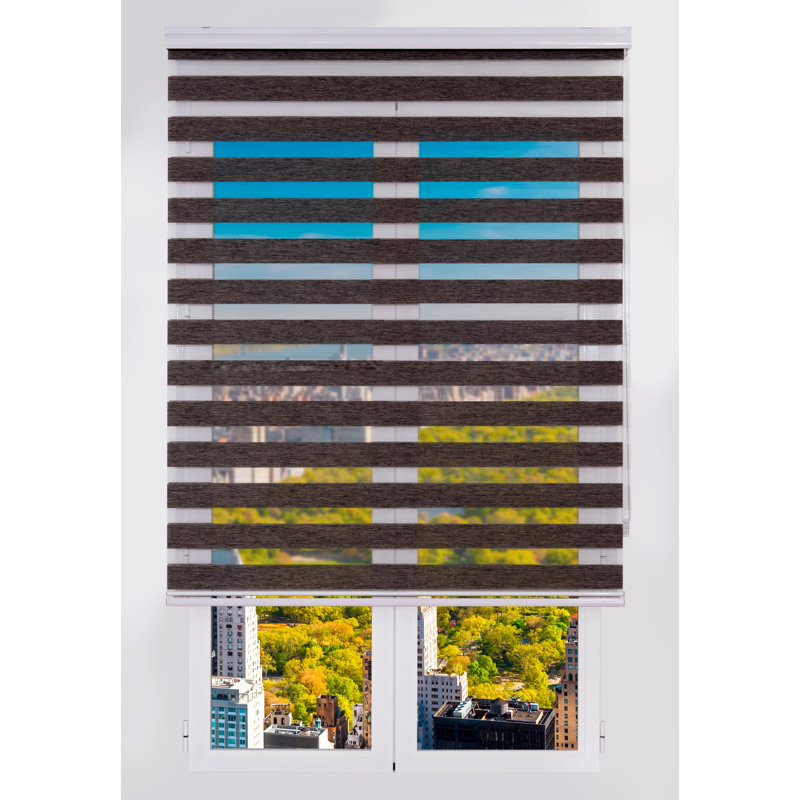 Semi Sheer Zebra Shades, Brown, 250 cm L x 140 cm W