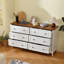 Commode pour chambre à coucher, commode 6 tiroirs avec tiroir large et poignées en métal, commode, commodes en bois et commodes pour couloir, entrée.