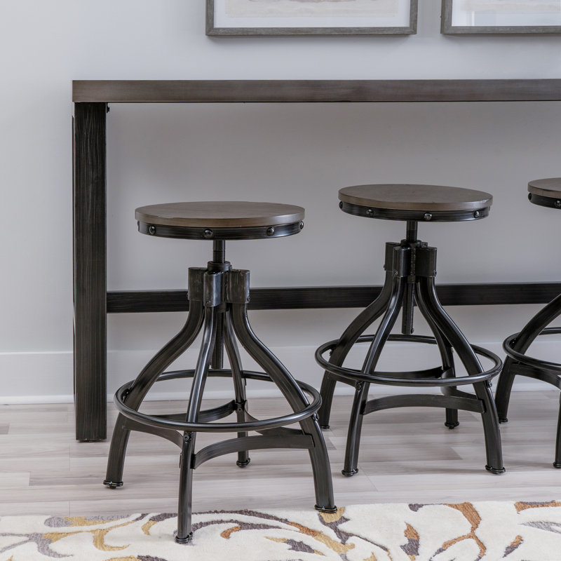Tabouret de comptoir pivotant Kerome, Gris