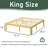 14" King Size  Heavy Duty Metal Bed Frame with Wood Pattern, Noise Free Platform Bed with Steel Slats & Underbed Storage, No Box Spring Needed-68817914