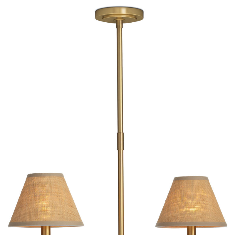Polly 6 - Light Chandelier, Natural Brass