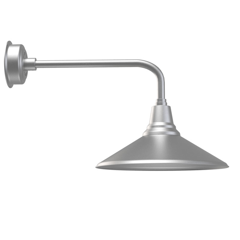 Luminaire de grange d’extérieur Albali, Argent galvanisé, H 16,47 po x l 18 po x P 35,25 po