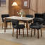 Chaises de salle à manger pivotantes 360 ° Mid-Century noires avec patins réglables, pieds en bois massif-217780791