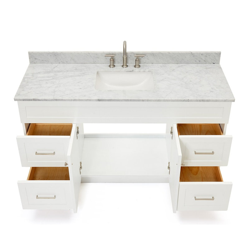 Ensemble de meuble-lavabo simple 61 po Partham, Blanc
