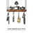 Vintage Ceiling Mounted Pot Rack With 12 S-Hooks - Rustic Brown And Black-112510967