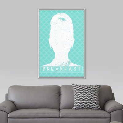 "IDÉE4WALL", impression sur toile encadrée, décoration de chambre BCBG Audrey Hepburn, petit déjeuner, silhouette de Tiffany, célébrités d'Hollywood, illustrations colorées chics pour le salon, la chambre à coucher, le bureau, reproduction sur to