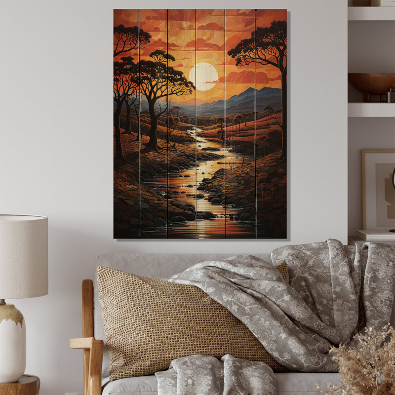 Ridgeview Savannah African Ridgeview sur bois, impression Ridgeview, H 32 po x l 24 po x P 0,78 po