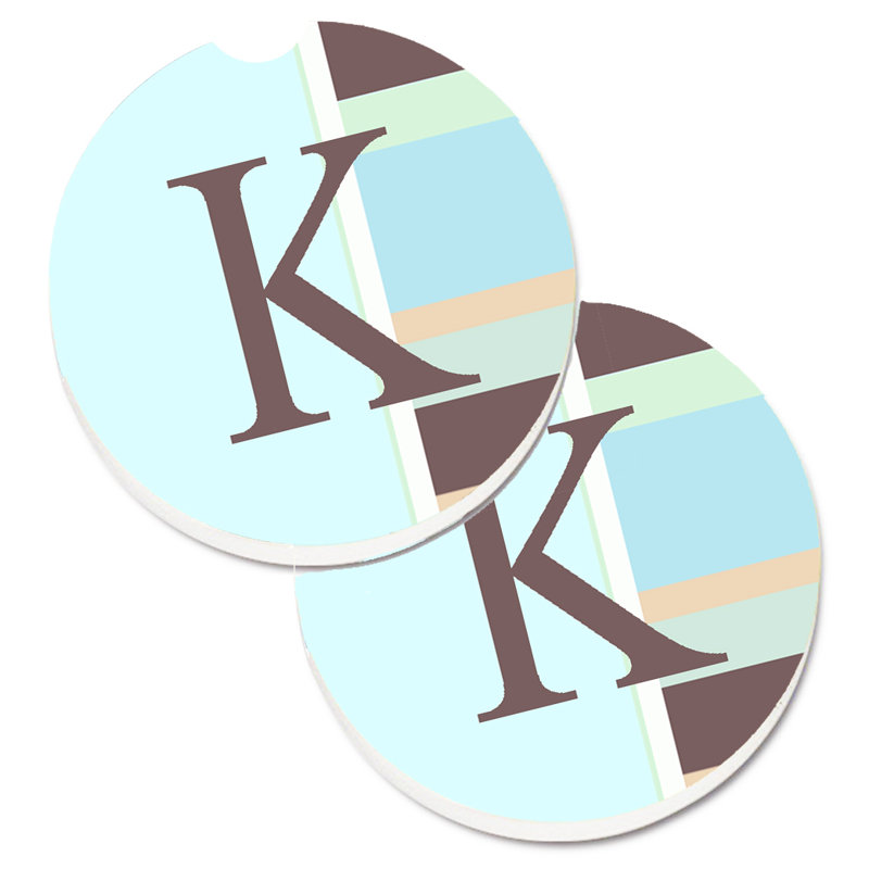 Sous-verre voiture monogramme initial, K, Mauve