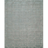 Hand Loomed Geometric Area Rug in Light Blue