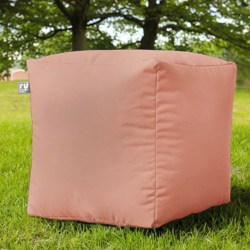 rucomfy Beanbags Indoor Outdoor Cube Bean Bag Pouffe. Home or Garden Extra Seating. Square Water Resistant Footstool 38 x 38cm