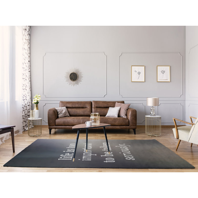 Tapis en polyester à l’arrière-plan multicolore & levity quoted, Rectangle 9 pi x 12 pi