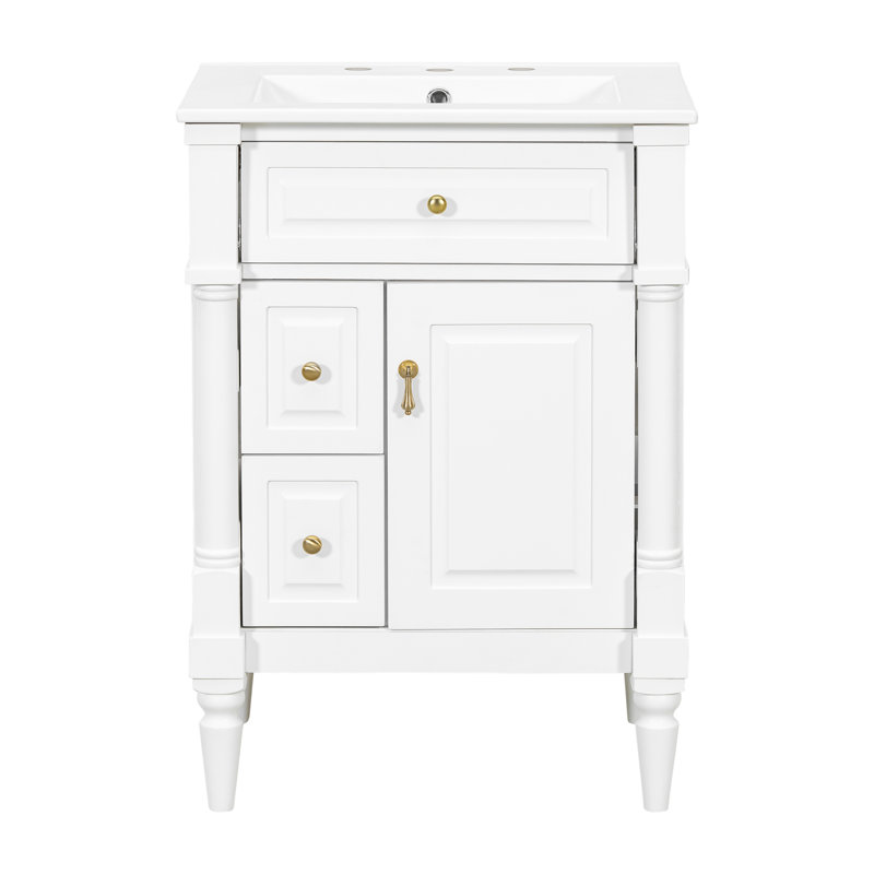 Meuble-lavabo 24 po avec lavabo, Blanc