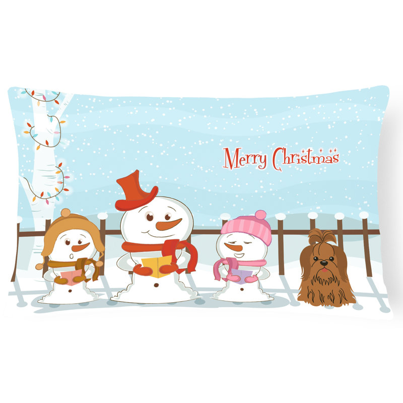 Coussin lombaire intérieur / extérieur Merry Christmas, Chocolat