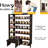 6 Tier Shoe Rack with Attached Bench, Entryway Shoe Storage Organizer