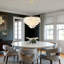 Lustre en forme de coquille dorée avec suspension réglable, 6 lumières