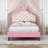 PU Leather Princess Bed with Tufted Headboard-106762667