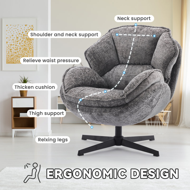 Upholstered Fabric Armchair, Gray