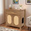 Litière pour chat avec portes en sisal, trous pour chat et tiroir de rangement-1404278909