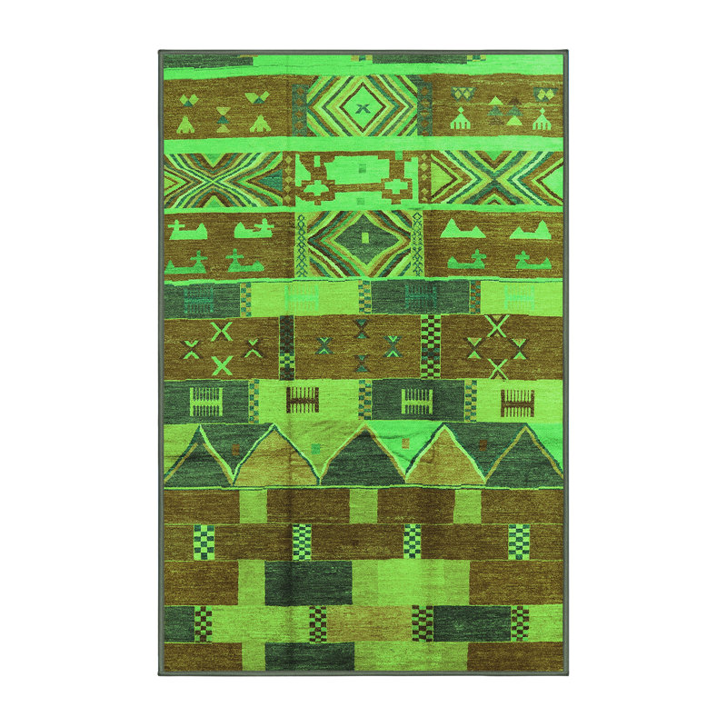 Ileene Washable Southwestern Indoor Rug, Rectangle 6' x 9'