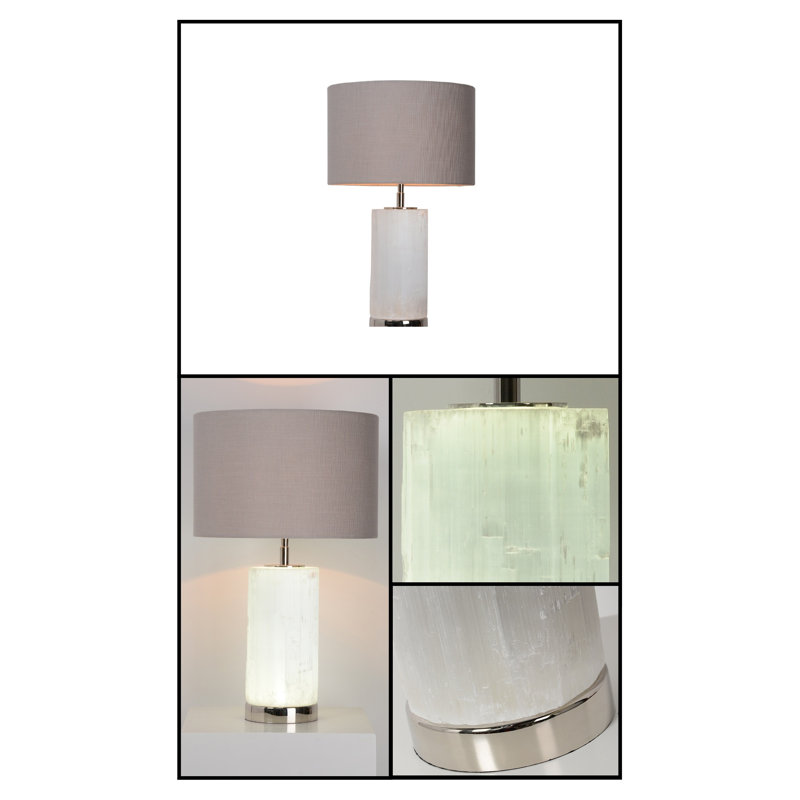 Lydia 22.83" Nickel/White Table Lamp