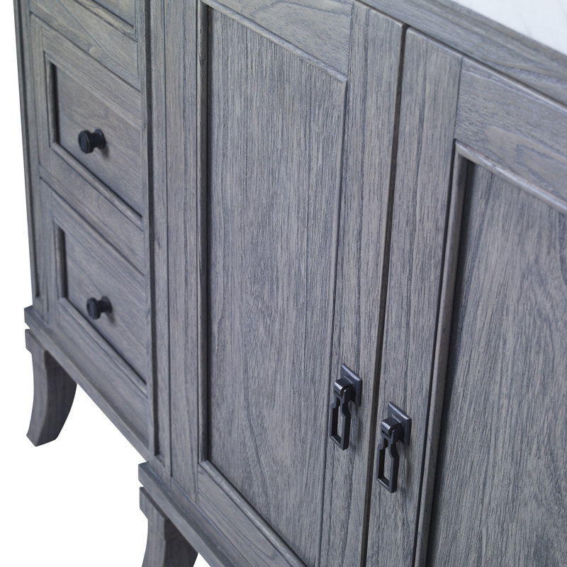 Danbury 60'' Gray Mahogany Single Bathroom Vanity with Marble Top