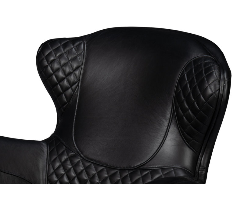 Hera Armchair, Black Genuine Leather