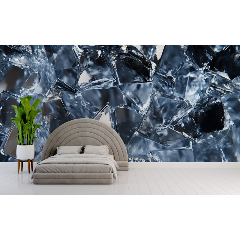 Murale Ice Cube - Papier peint Ice Cube, L 75 po x l 50 po, Luxury Canvas Texture
