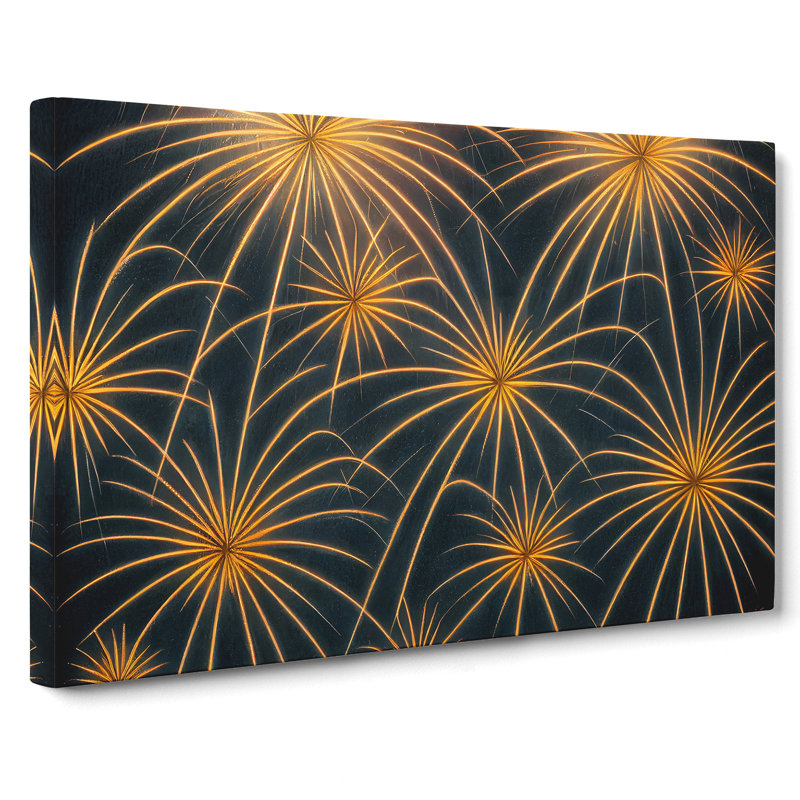 Beaming Fireworks - Wrapped Canvas Print, 35cm H x 50cm W x 3cm D