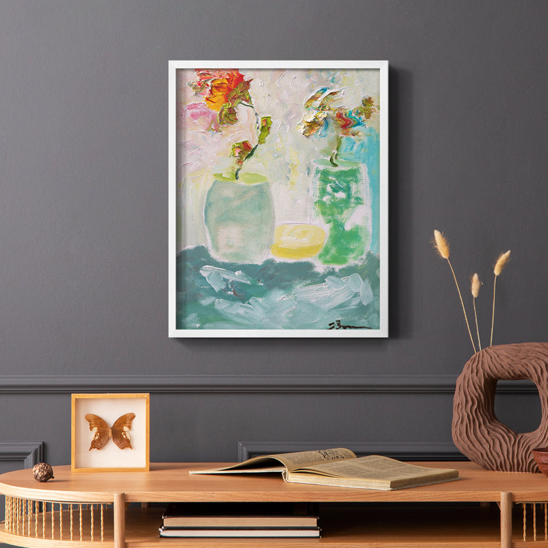 «Tahitian Sunrise», reproduction encadrée - bois massif, Blanc, H 20 po x l 16 po