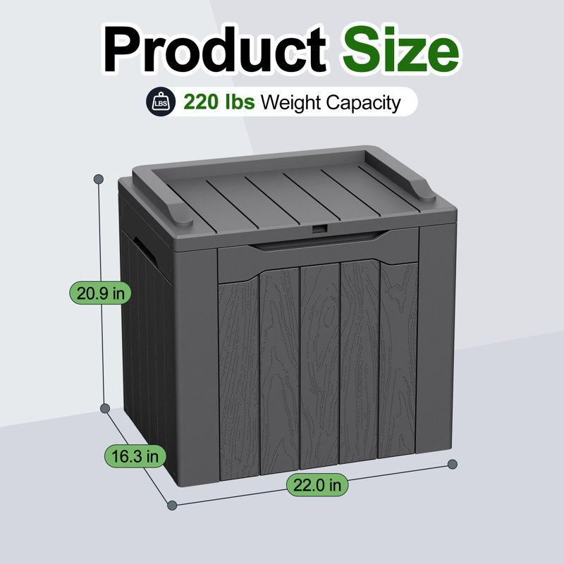 Furmax 31 Gallons Resin Lockable Deck Box (Set of 2), Gray